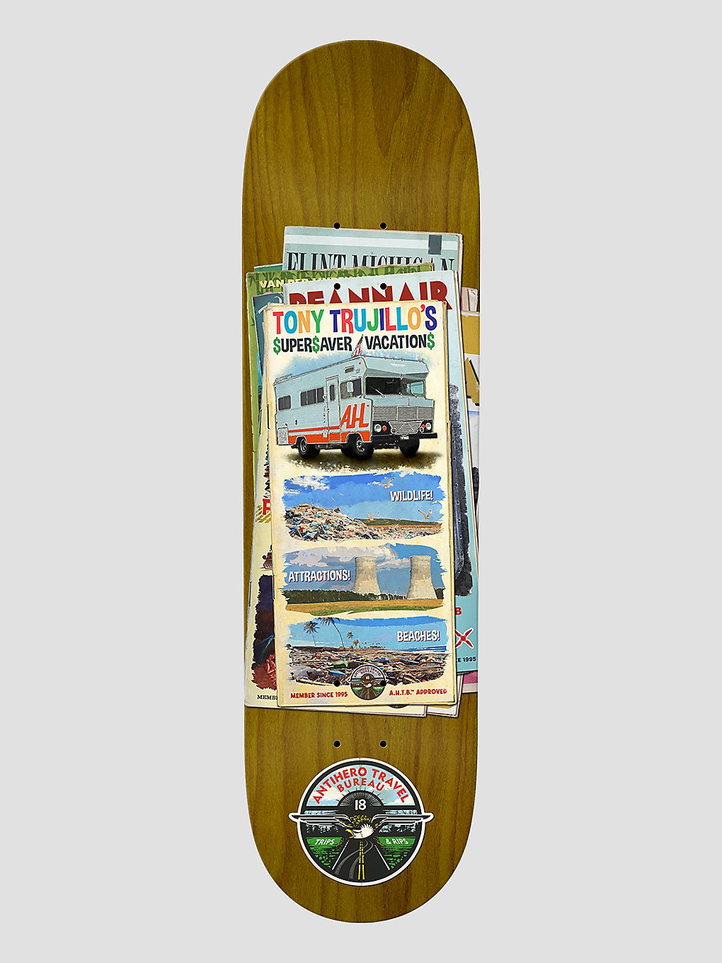 Antihero Trujillo Travel Bureau 8.5" Skateboard deck patroon