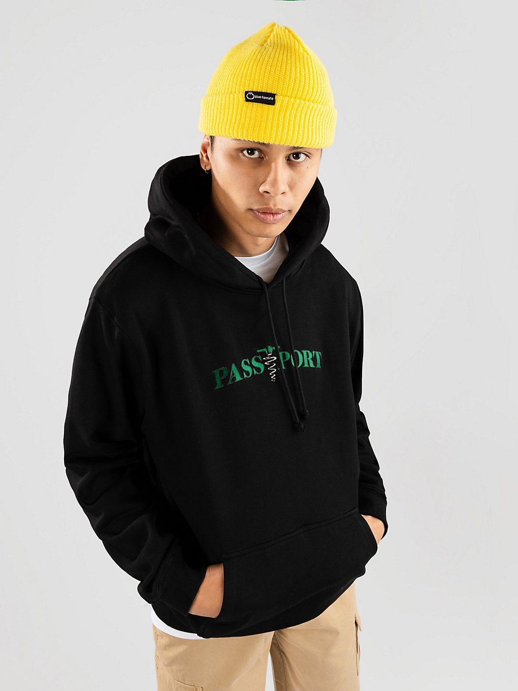 Pass Port Corkscrew Embroidery Hoodie zwart