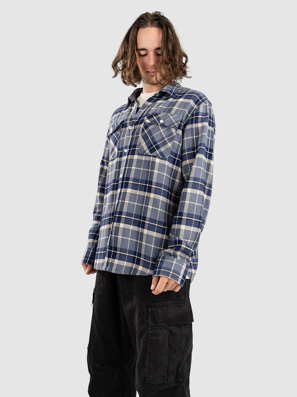 Brixton Bowery Flannel Hemd blauw