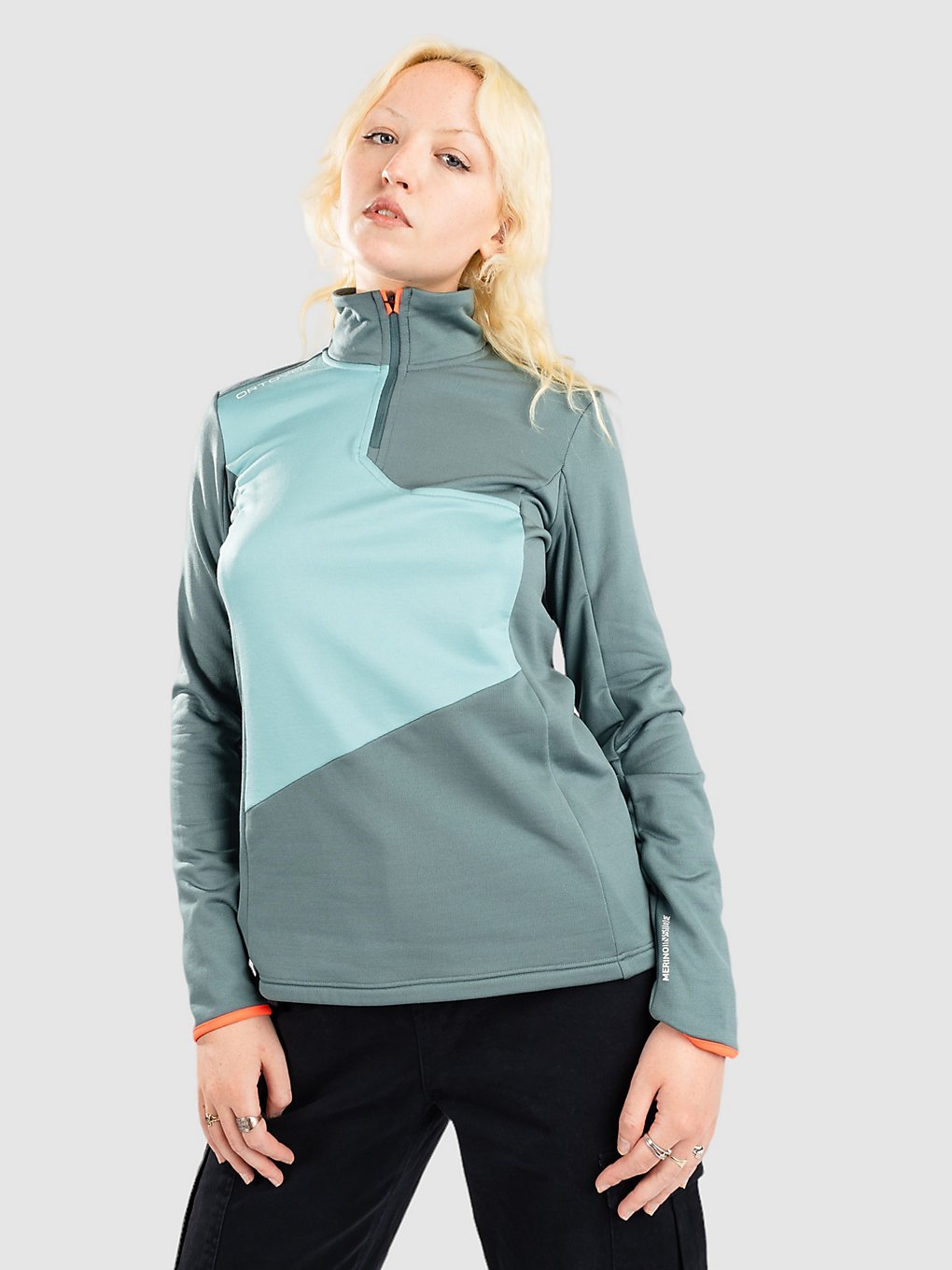 Ortovox Light Zip Neck Fleece trui grijs