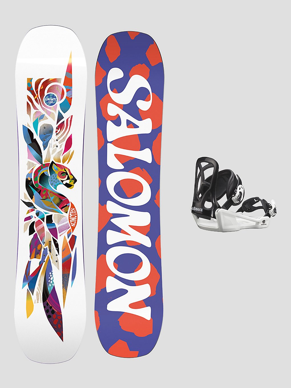 Salomon Grace+Goodtime zwart Xs 2024 Snowboard set patroon