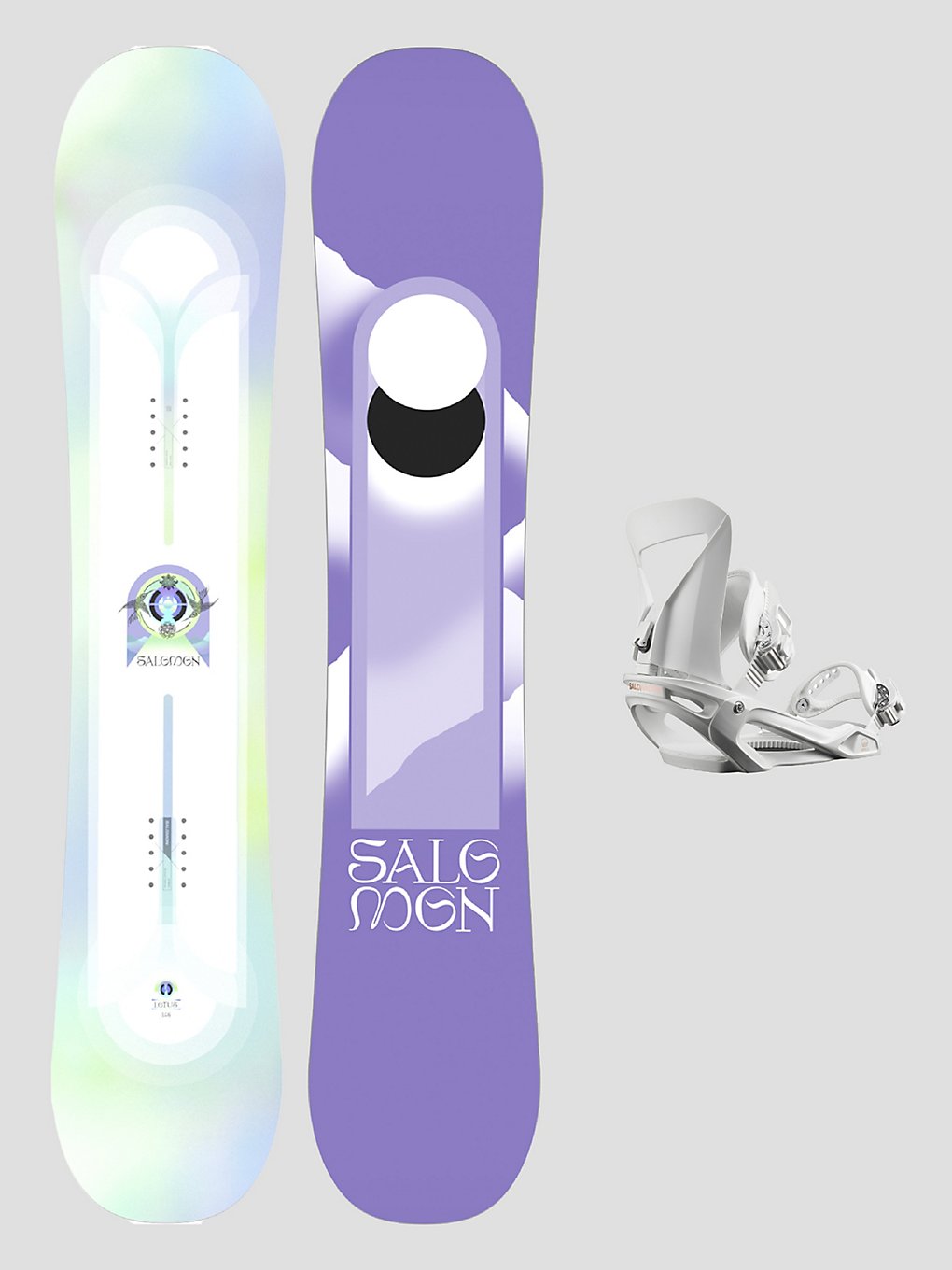 Salomon Lotus+Spell wit S 2024 Snowboard set patroon