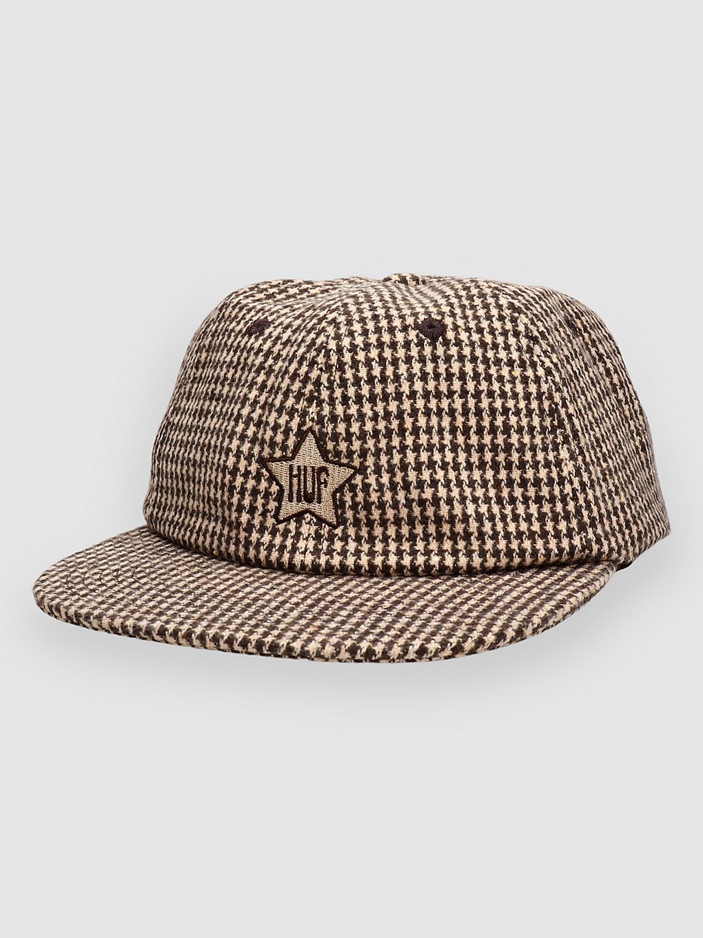 HUF One Star Houndstooth 6 petje bruin