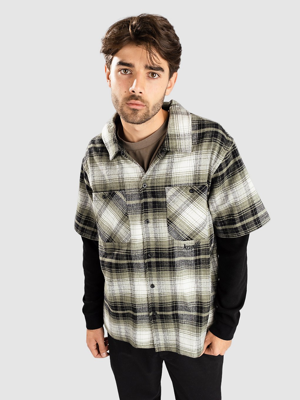 Welcome Lair Woven Plaid/Thermal Hemd groen