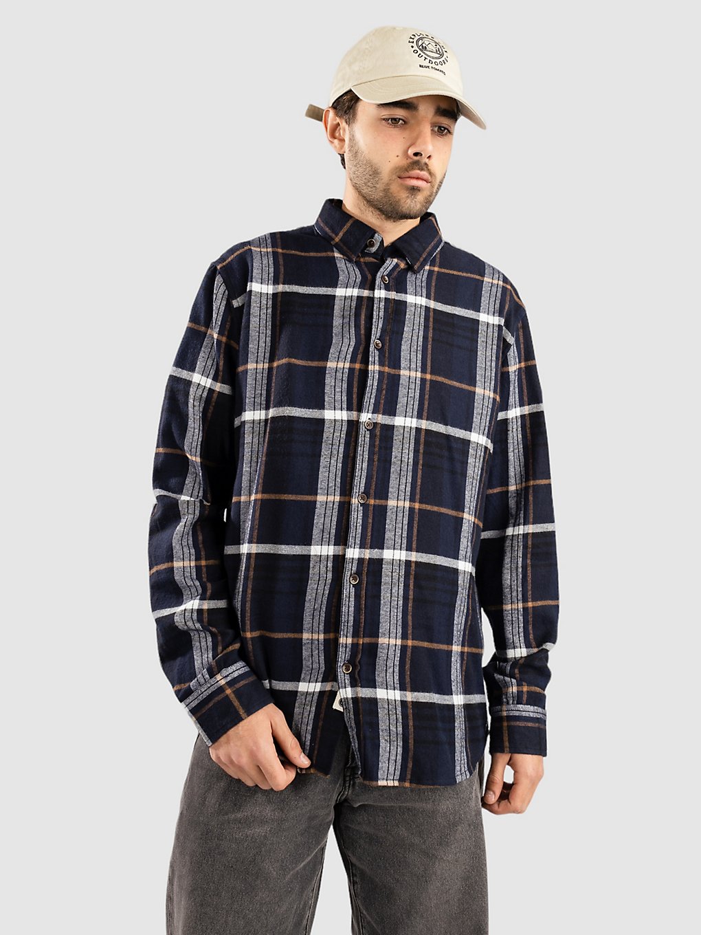 Anerkjendt Akleif Flannel Check Hemd blauw