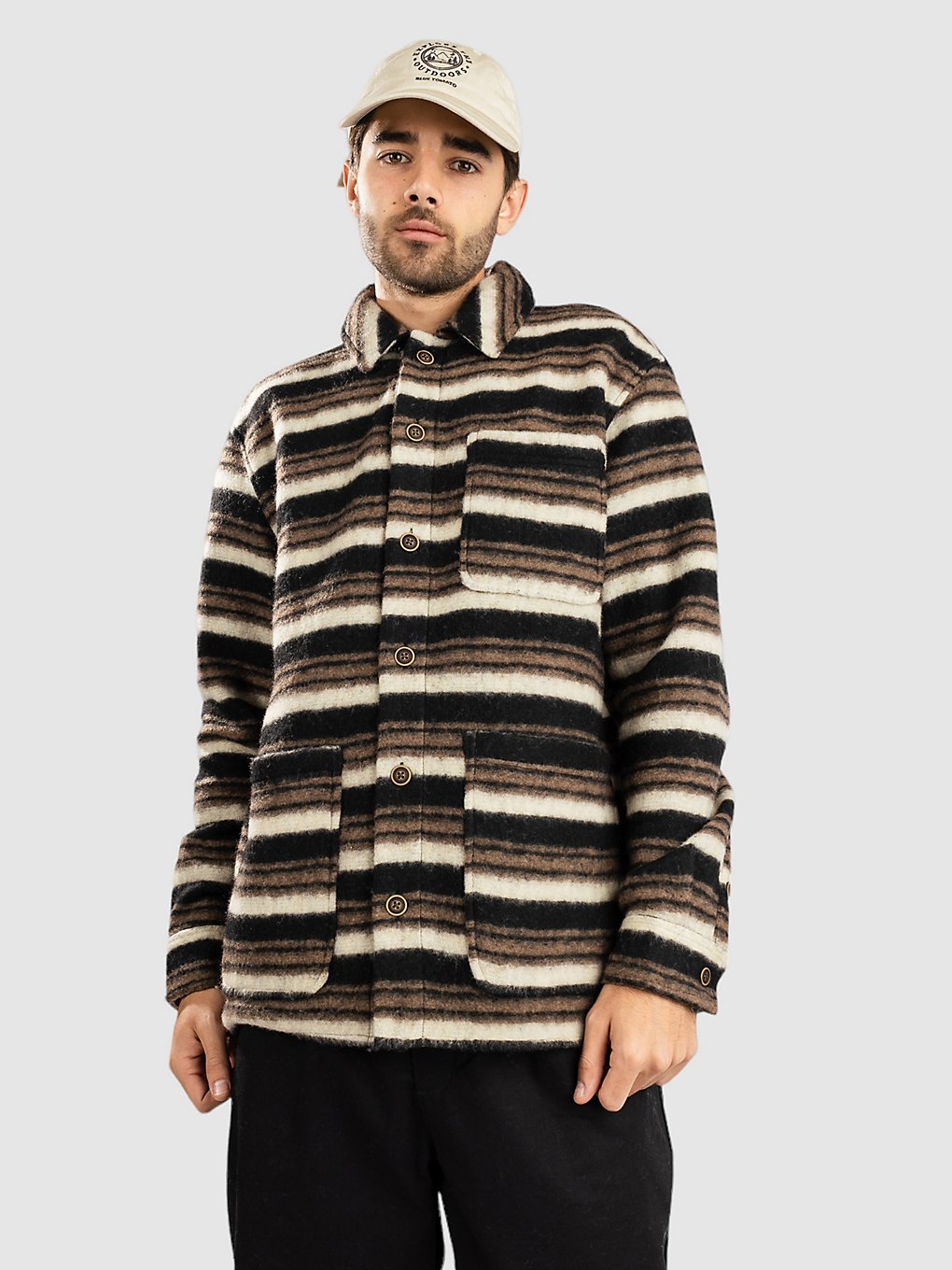 Anerkjendt Akotto Wool Stripe Jas bruin