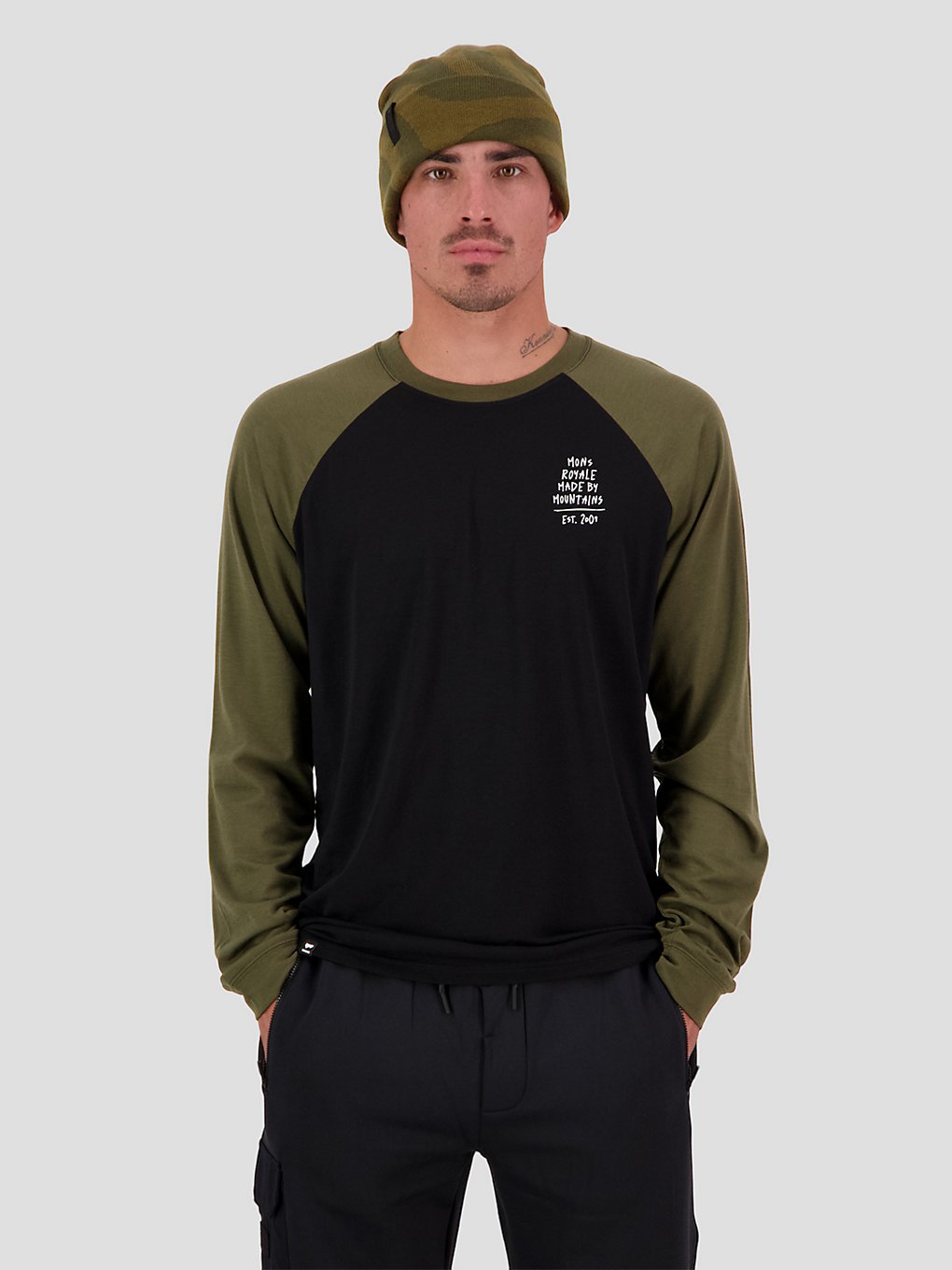 Mons Royale Merino Icon Raglan Thermo shirt groen