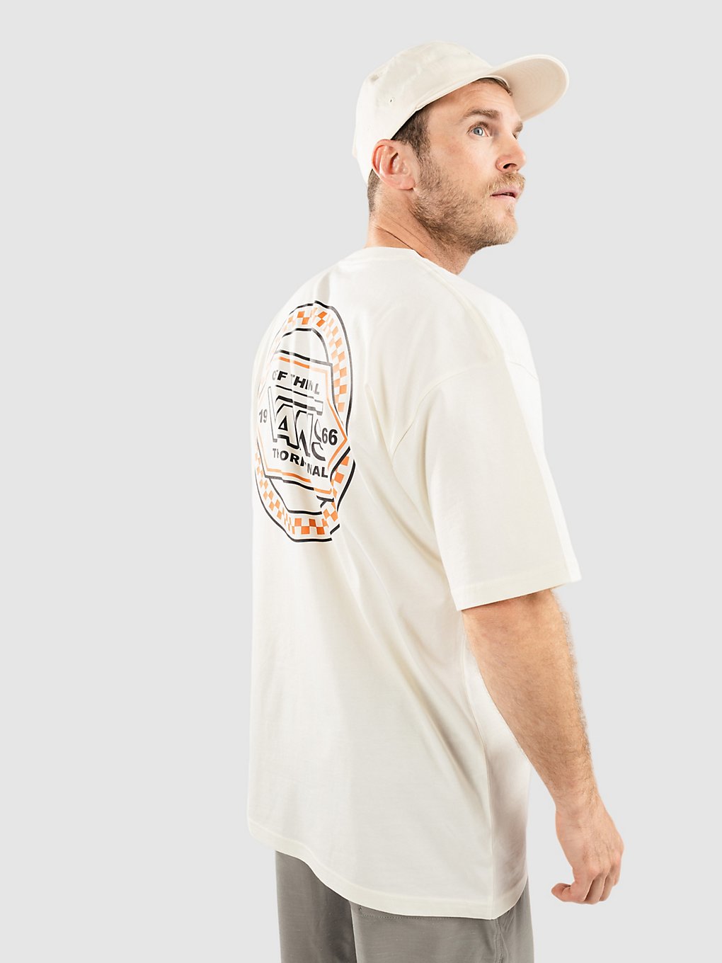 Vans Circle Checker Drop V T-Shirt wit