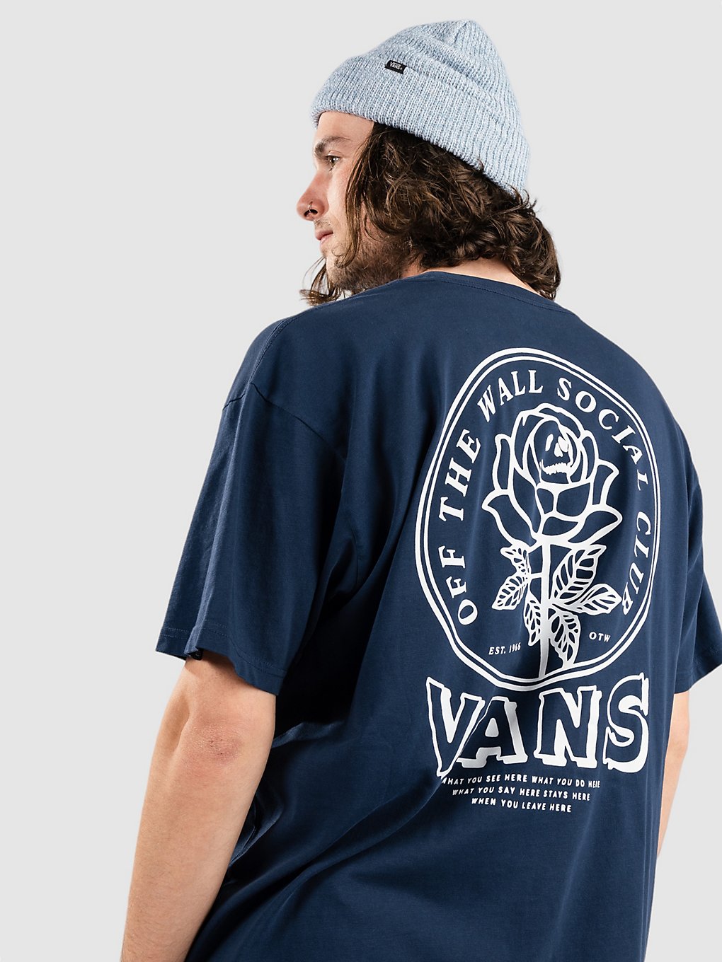 Vans Off The Wall Social Clu T-Shirt blauw