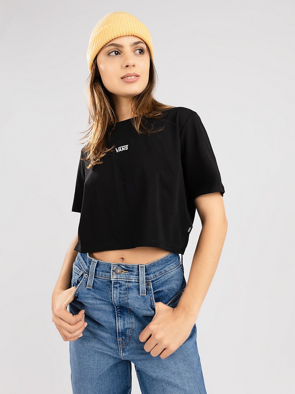 Vans Flying V Crop Crew Sport T-Shirt zwart