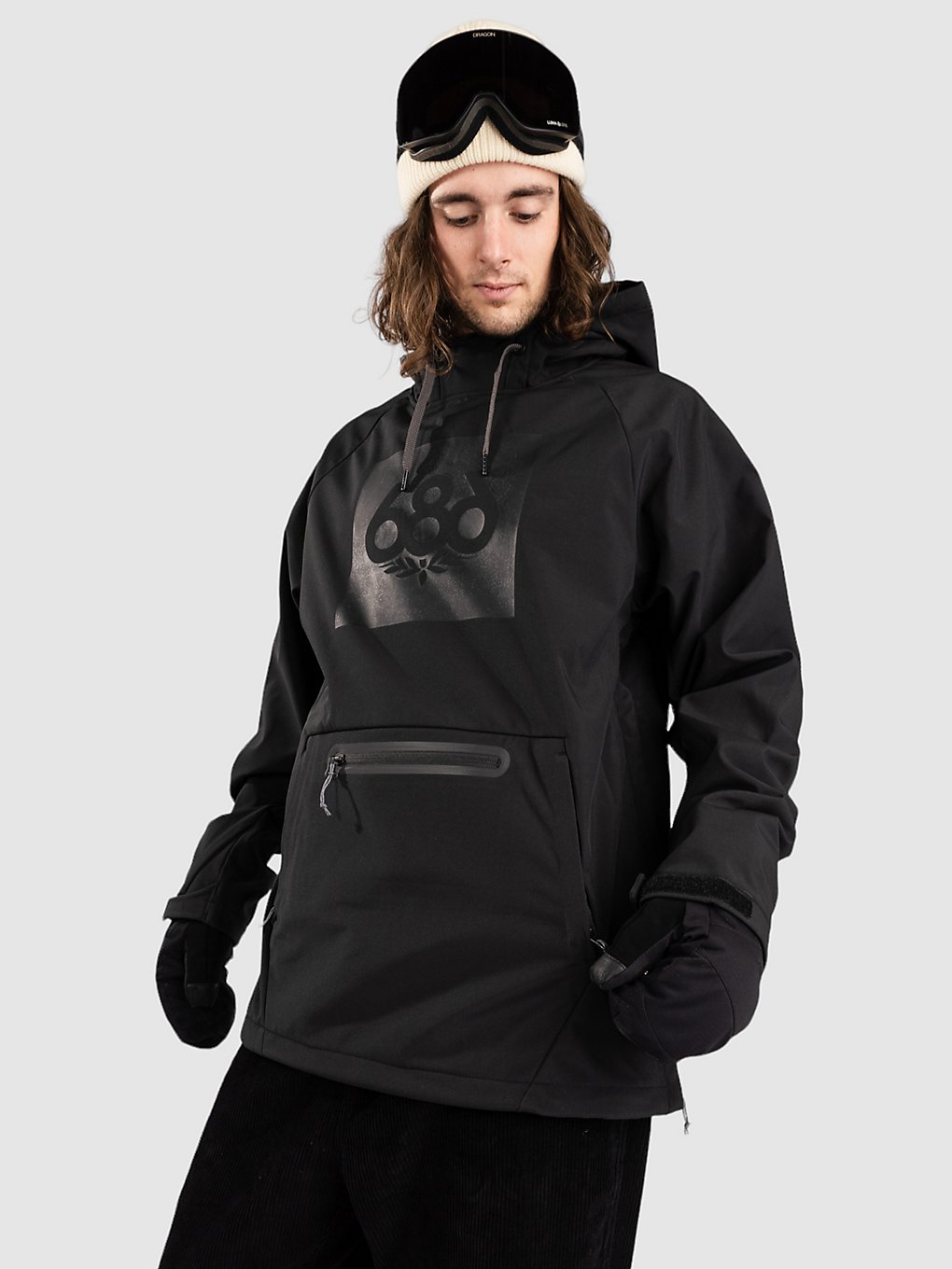 686 Waterproof Shred Hoodie zwart