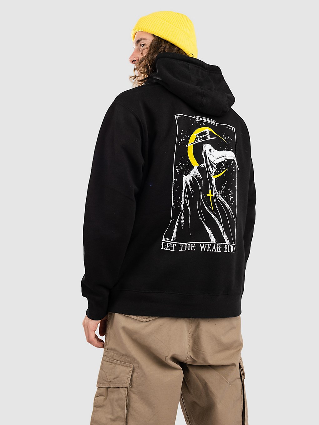 Any Means Necessary Let The Weak Burn Hoodie zwart