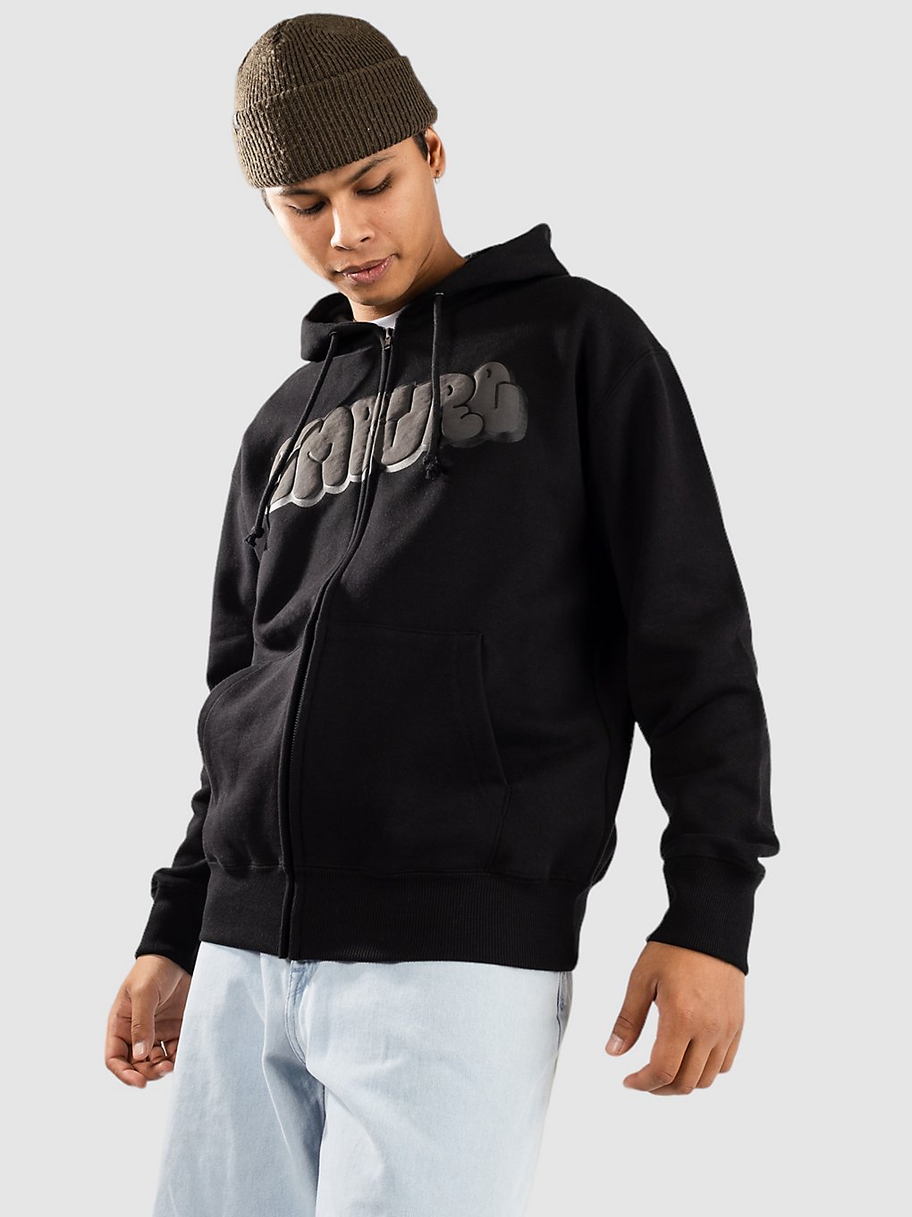 Empyre Yolked Zip Hoodie zwart