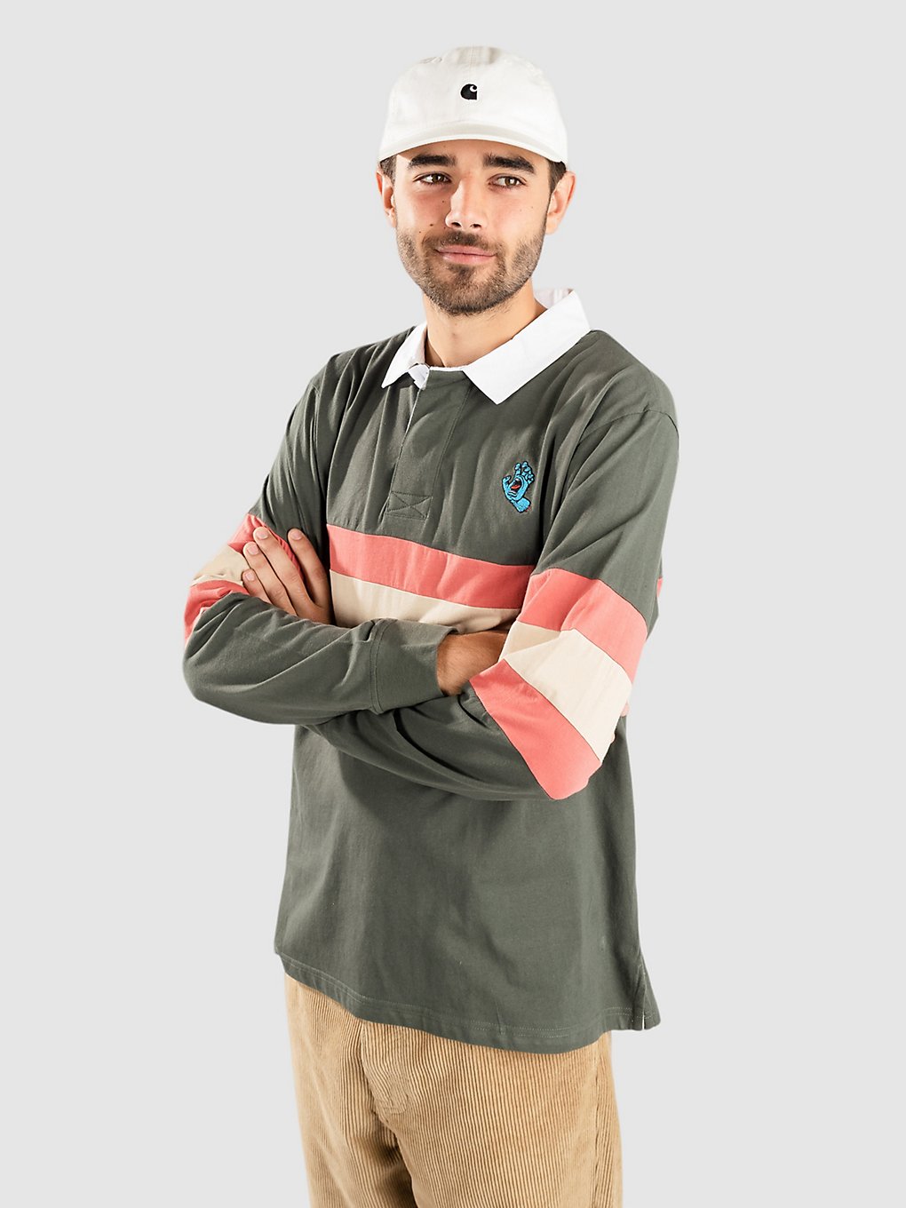 Santa Cruz Mini Hand Stripe Polo groen