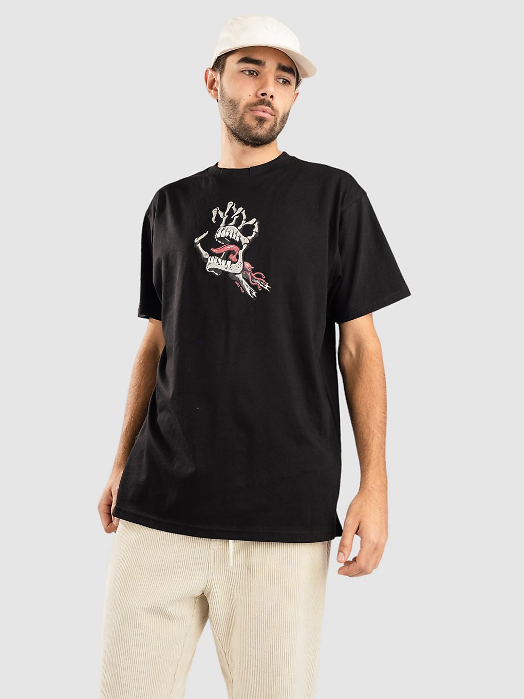 Santa Cruz Bone Hand Cruz Front T-Shirt zwart