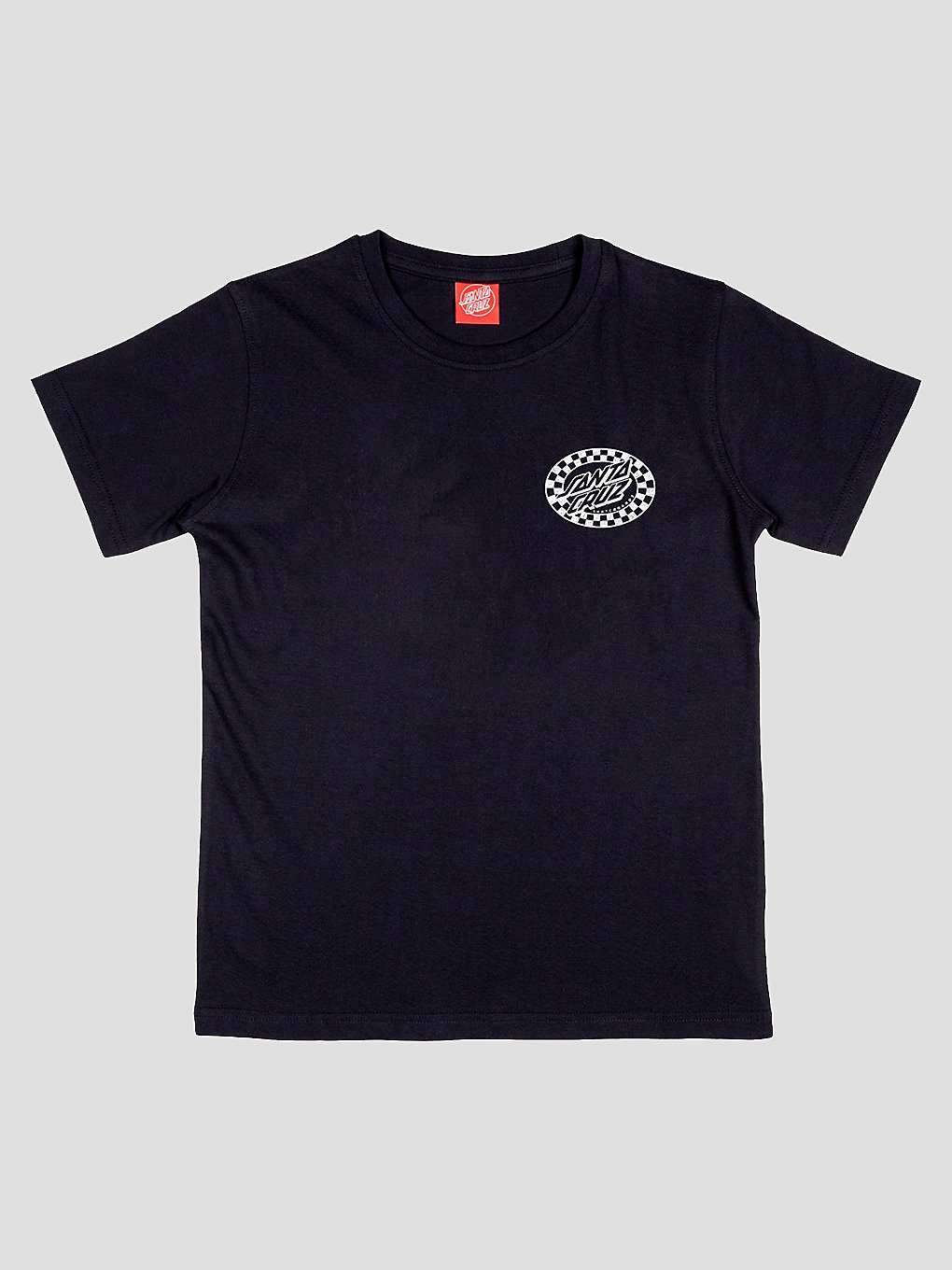 Santa Cruz Check Oval Mono T-Shirt zwart