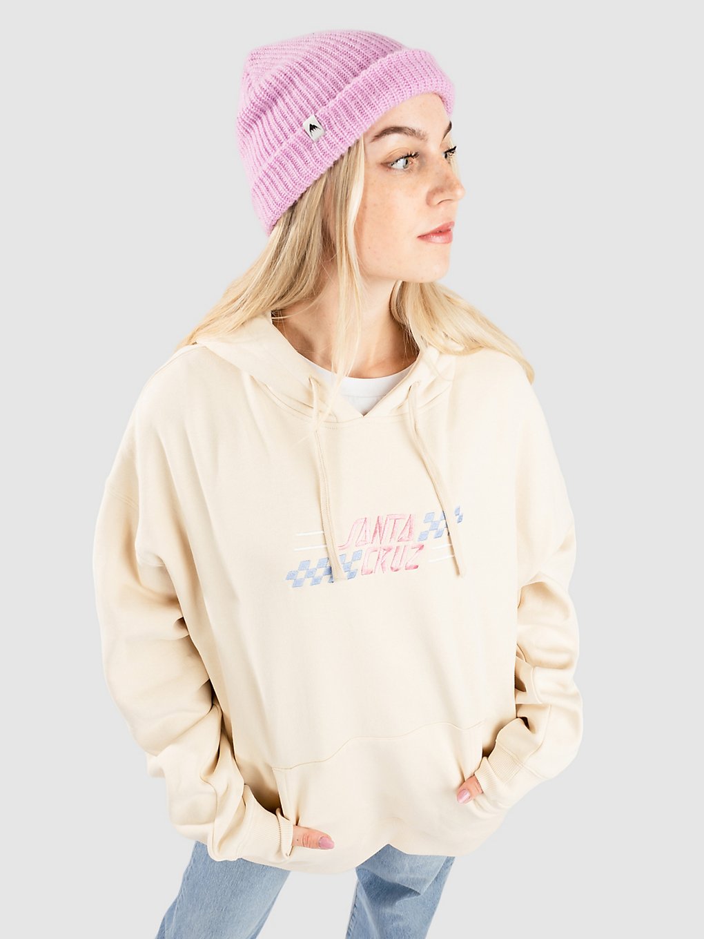 Santa Cruz Check Alt Dot Center Hoodie wit