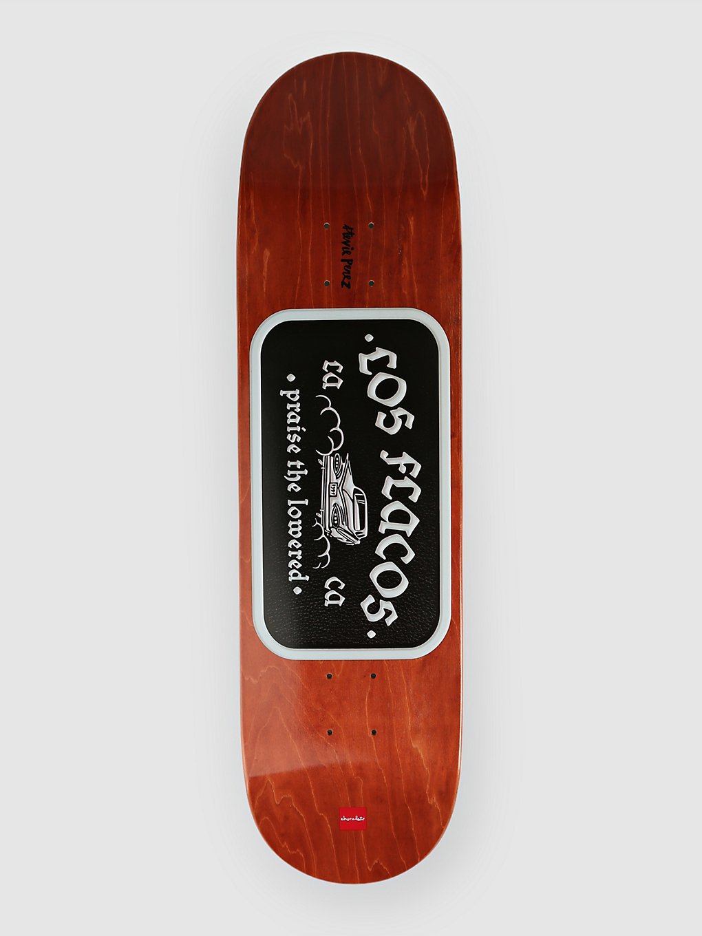 Chocolate Car Club Perez 8.375" Skateboard deck rood