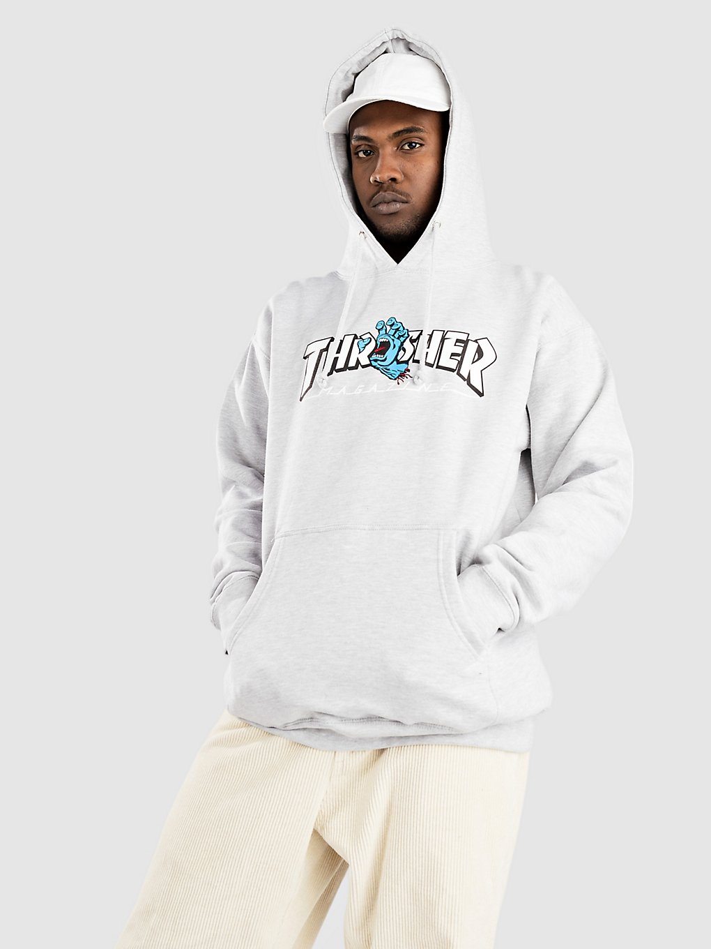 Santa Cruz X Thrasher Screaming Logo Hoodie grijs