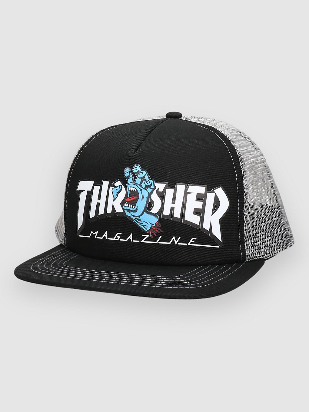 Santa Cruz X Thrasher Screaming Logo Mesh Trucker petje zwart