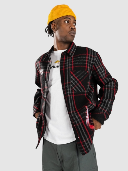 Lurking Class Cracked Flannel Hemd zwart