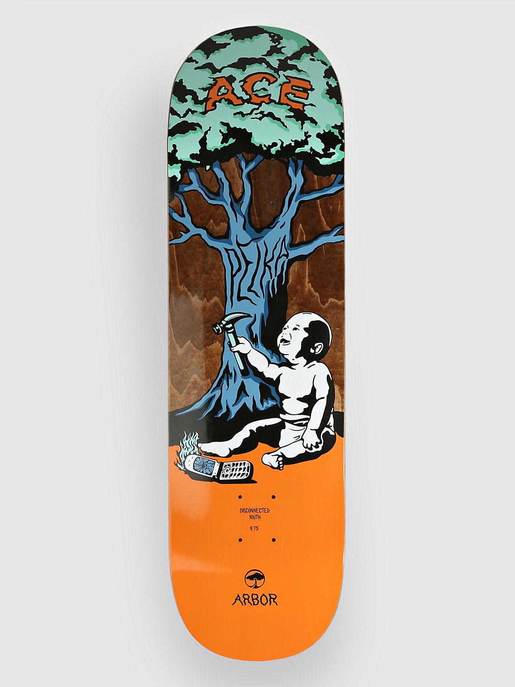 Arbor Ace Pelka Disconnected kinderen 8.75" Skateboard deck bruin