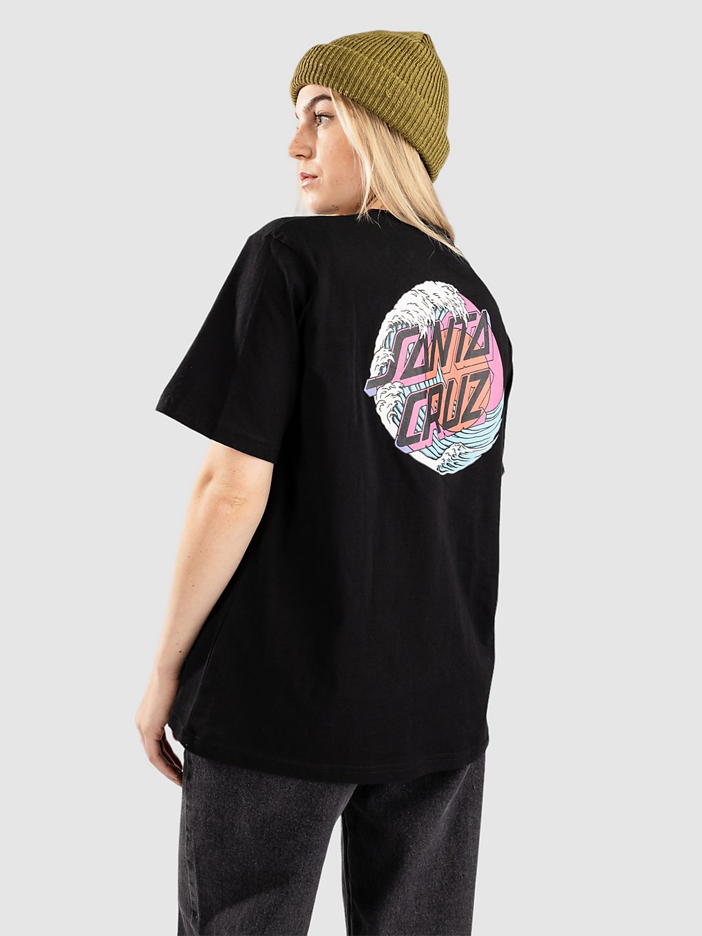 Santa Cruz Tsunami Dot T-Shirt zwart