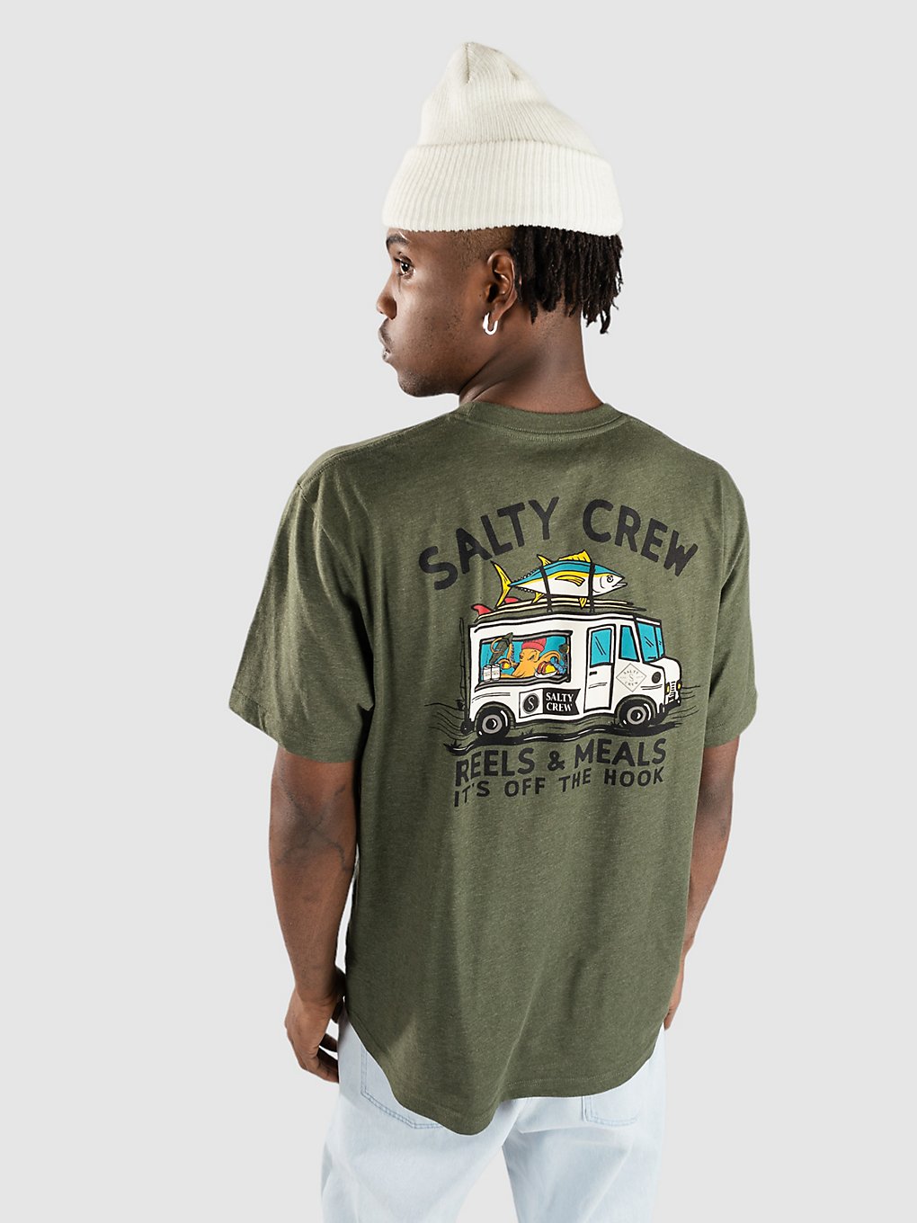Salty Crew Reels And Meals Premium T-Shirt groen