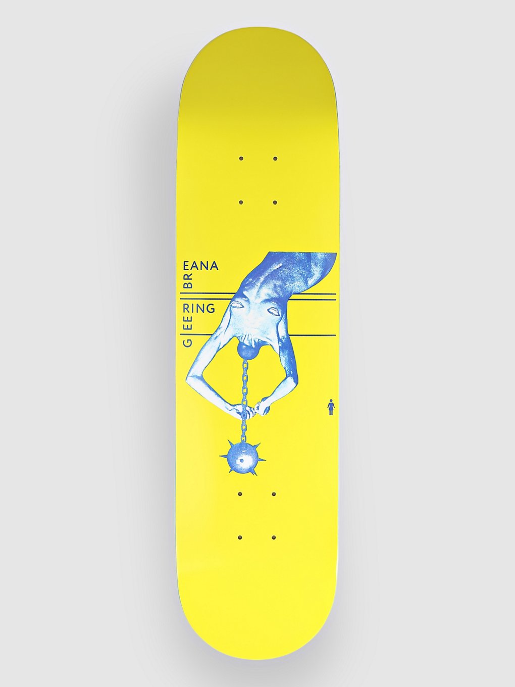 Girl Orgasm Addict One Off Geering 8" Skateboard deck geel