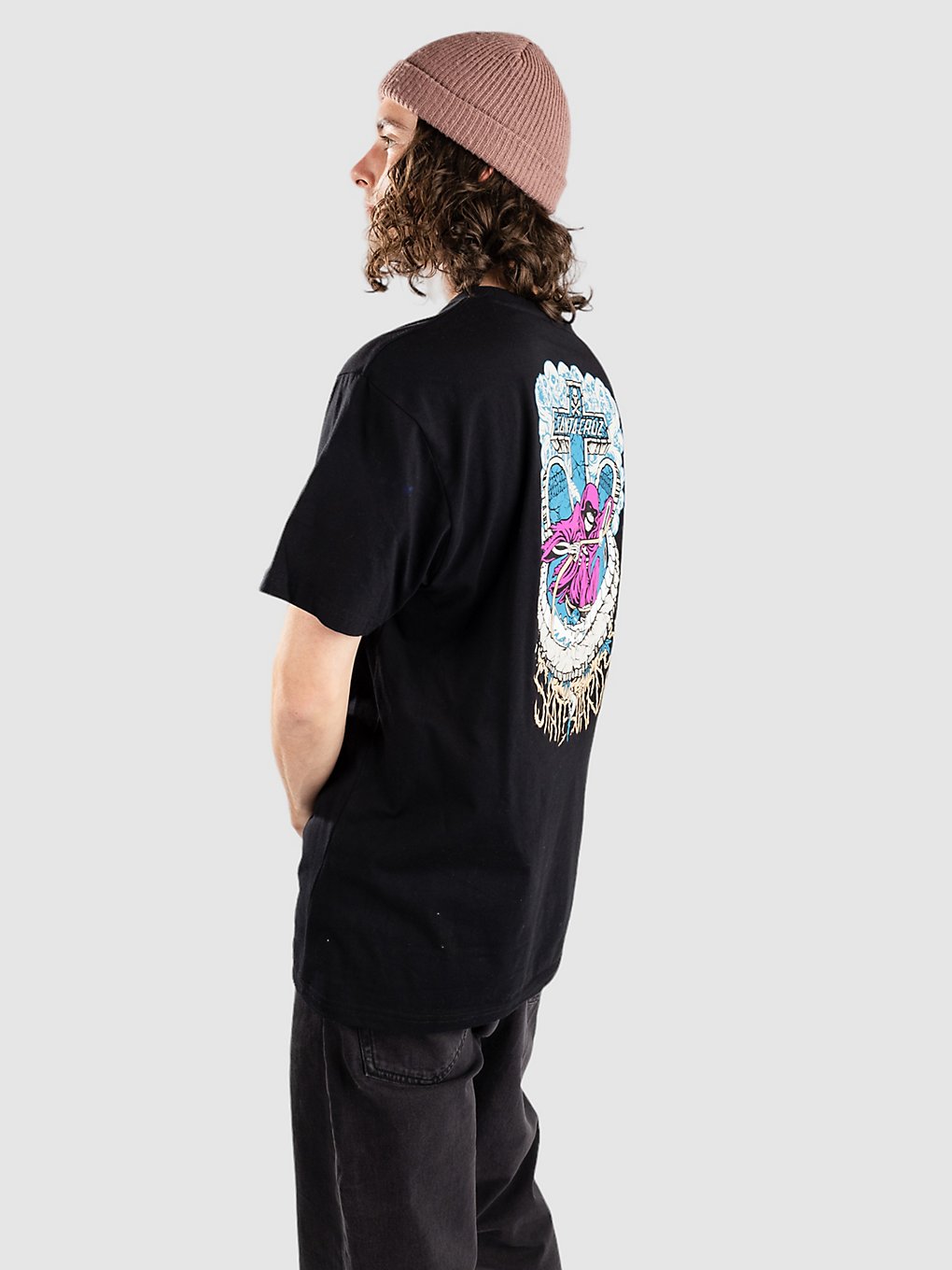 Santa Cruz Grim Ripper Strip T-Shirt zwart