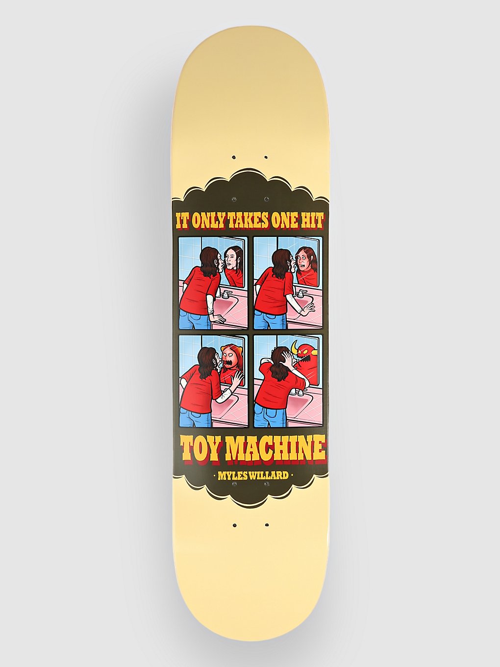 Toy Machine Willard One Hit 8" Skateboard deck geel