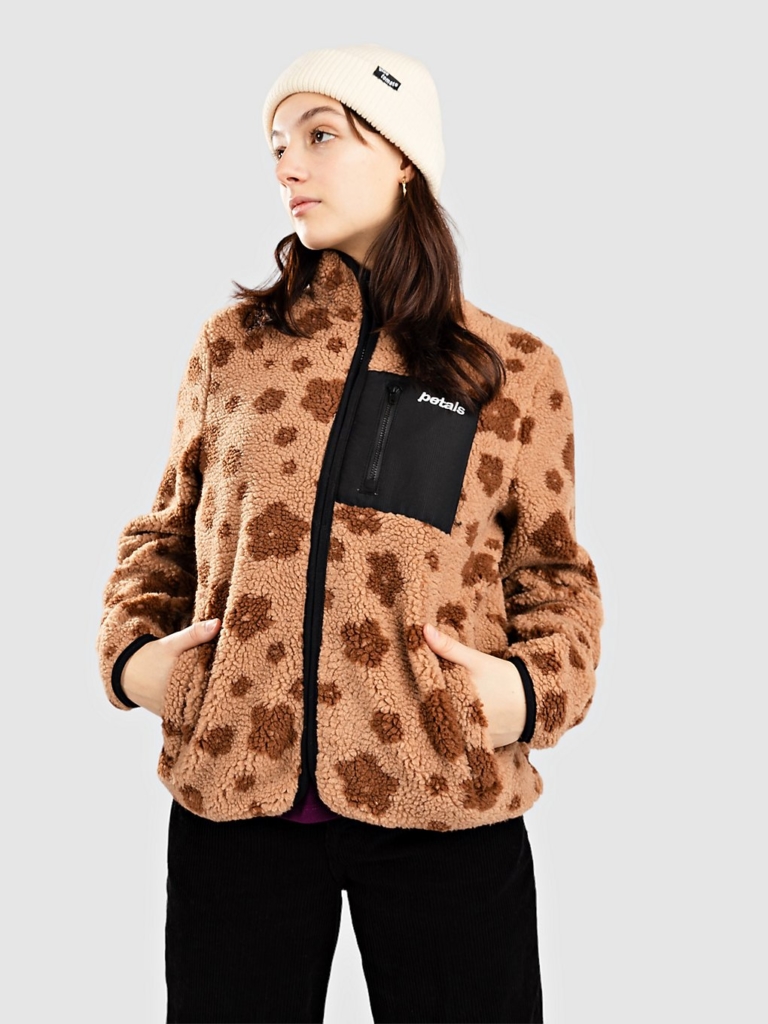 Petals and Peacocks Bowery Flower Zip Hoodie bruin