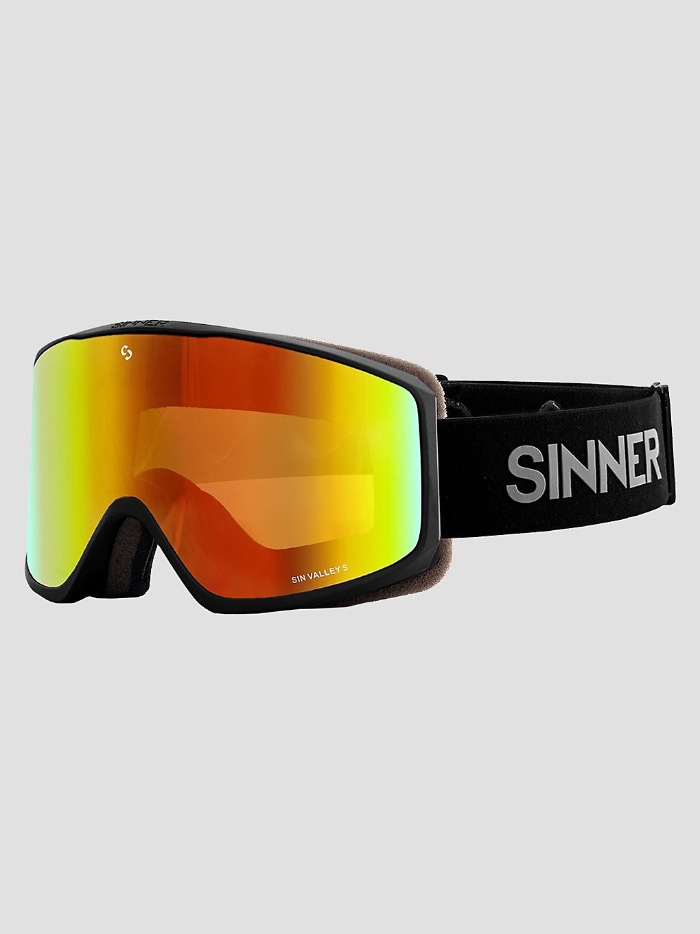 Sinner Sin Valley S Matte zwart Skibril zwart