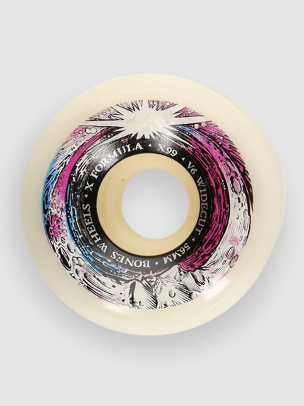 Bones Wheels Moon Beam V6 Wide Cut 99A 56mm Wielen wit