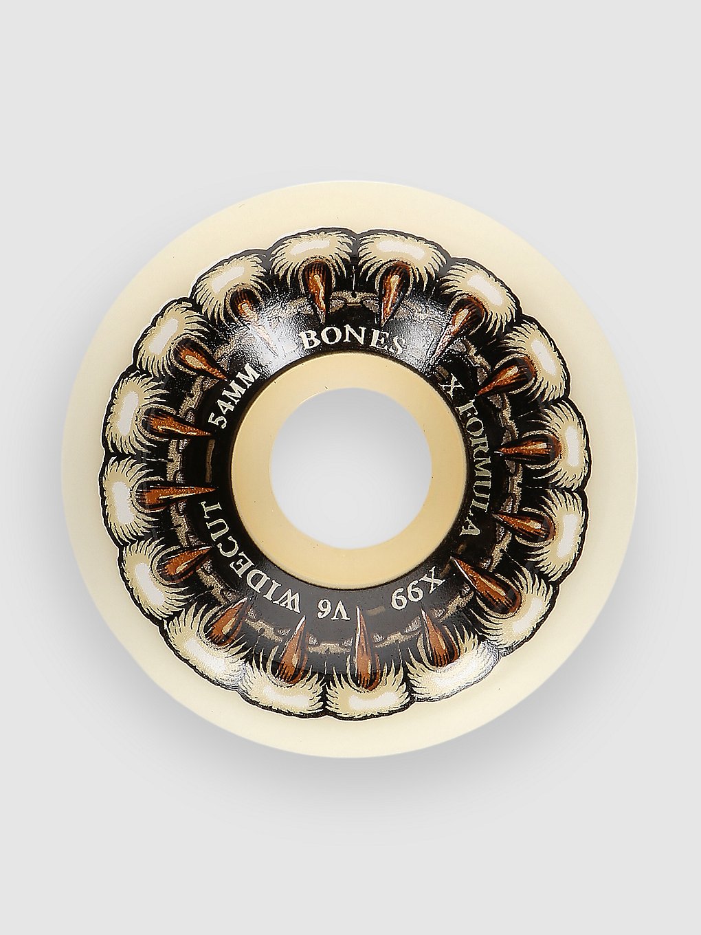 Bones Wheels Grippin Wolf V6 Wide Cut 99A 54mm Wielen wit