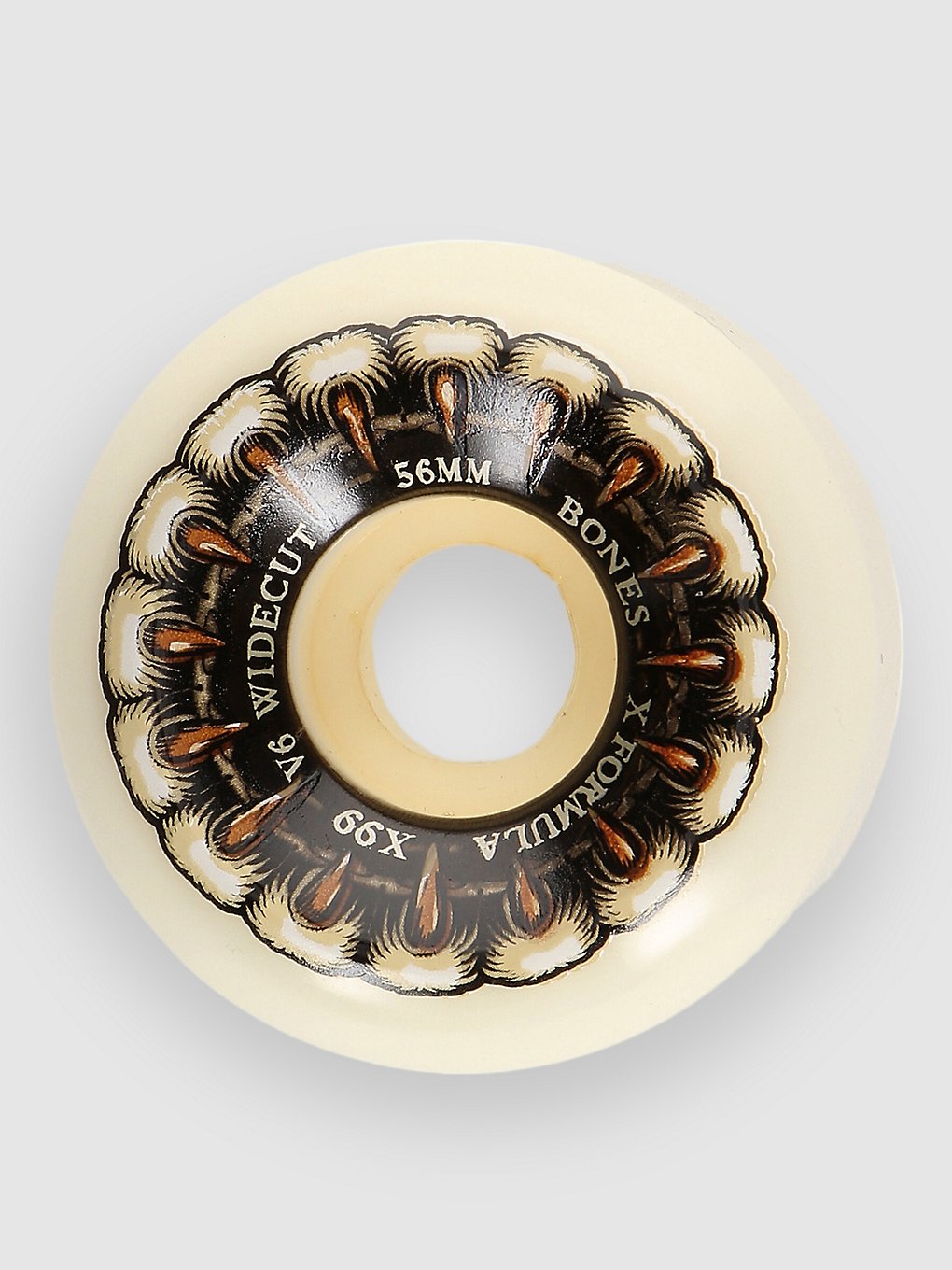 Bones Wheels Grippin Wolf V6 Wide Cut 99A 56mm Wielen wit