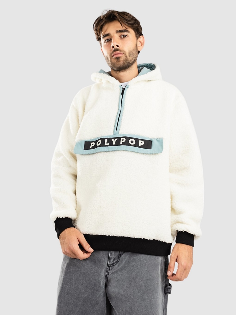 Polypop Fern Ecru Zip Hoodie blauw