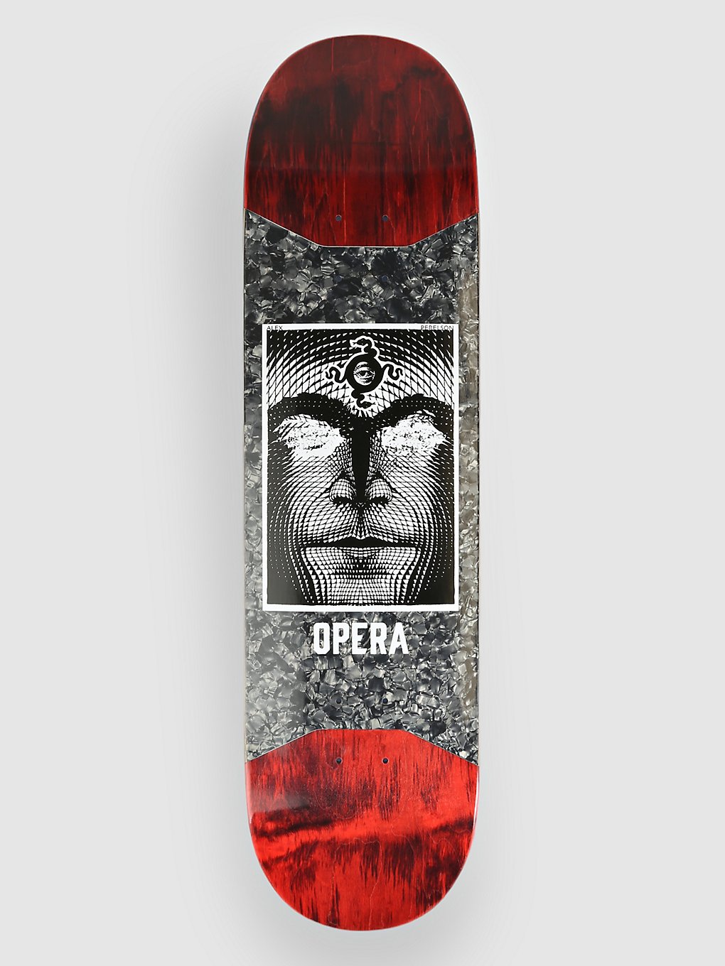 Opera Skateboards Alex Perelson No Evil Slick Shield 8.38" Skateboard deck rood