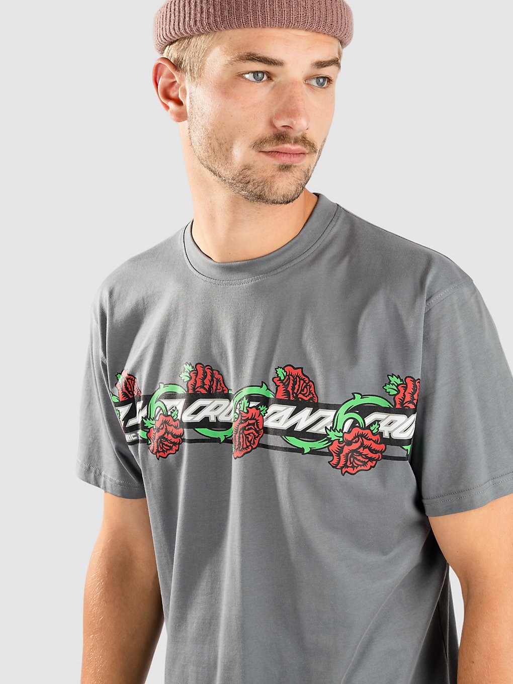 Santa Cruz jurkjeen Roses Ever-Slick T-Shirt grijs