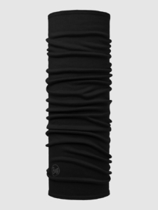 Buff Midweight Merino Wool Neck Warmer Solid Zwart