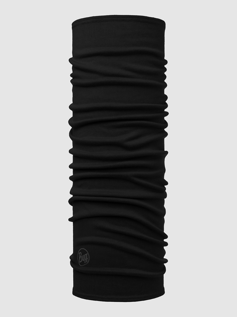 Buff Midweight Merino Wool Neck Warmer Solid Zwart