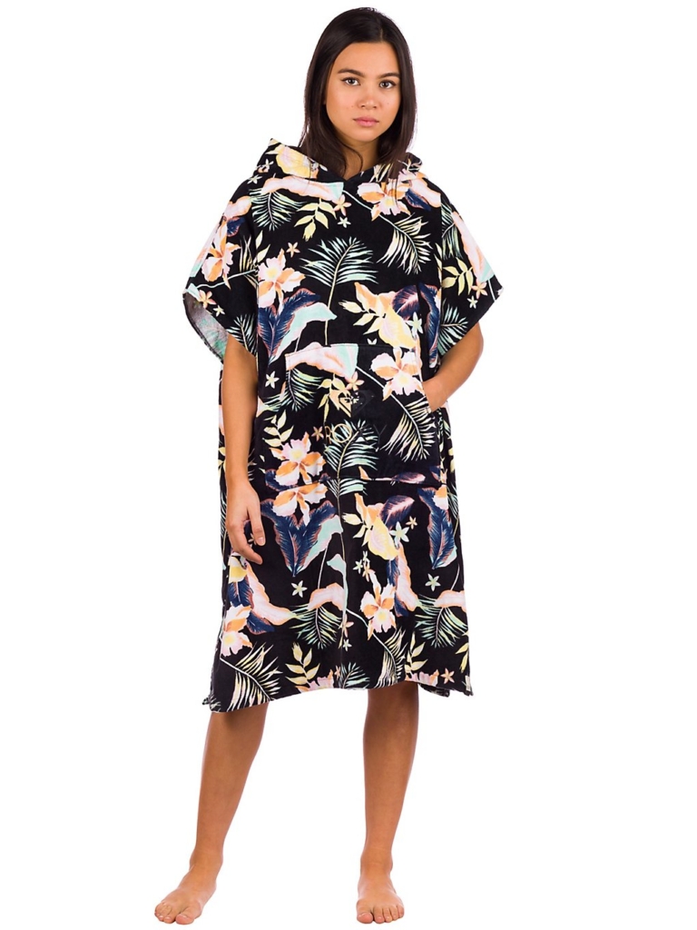 Roxy Stay Magical Printed Surf Poncho Anthracite Praslin S