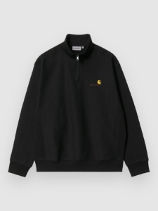 Carhartt WIP Half Zip American Script Half-Zip Sweater Zwart