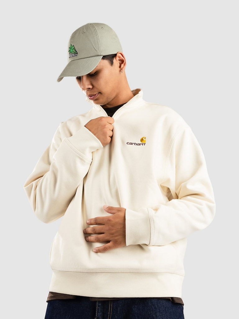 Carhartt WIP Half Zip American Script Half-Zip Sweater Natural
