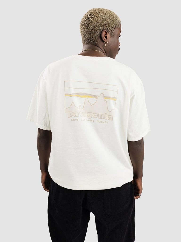 Patagonia 73 Skyline Organic T-Shirt Birch Wit