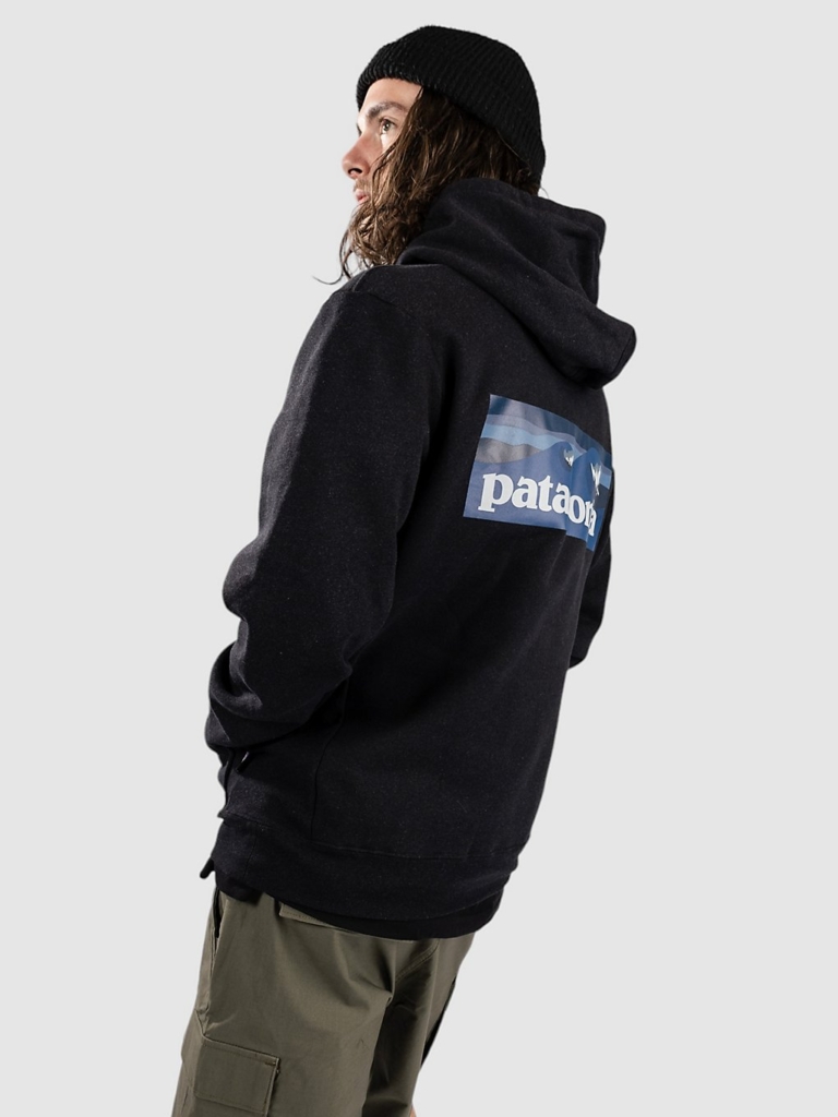 Patagonia Boardshort Logo Uprisal Hoodie Ink Zwart