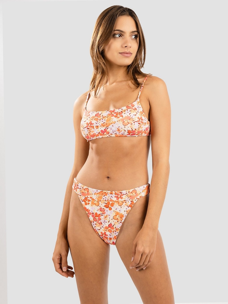 Rhythm Rosa Floral Tie Back Crop Bikini Top patroon Roze
