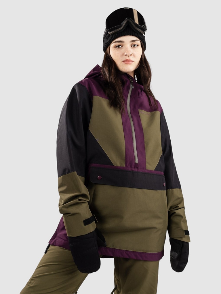 Coal Younts patroon Olive Aubergine Zwart