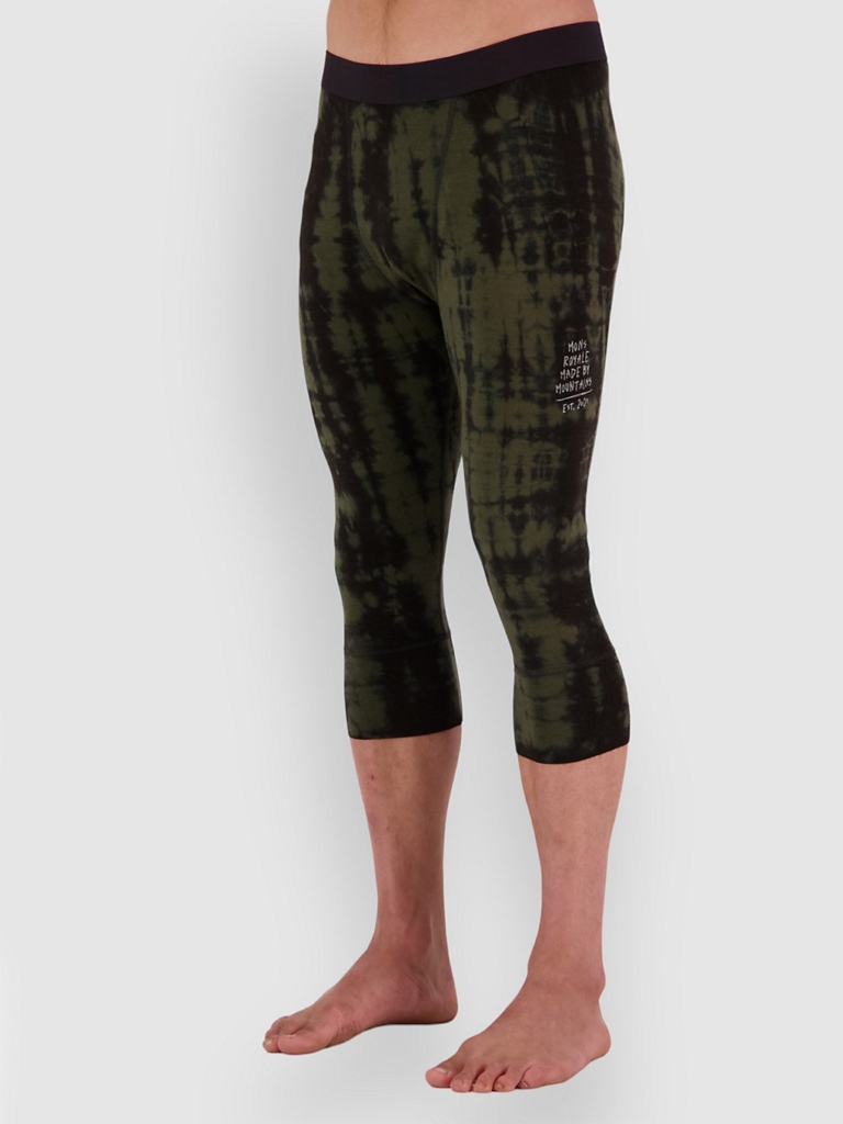 Mons Royale Merino Cascade Flex 200 3/4 Thermo Broek Olive Tie Dye