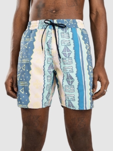 Volcom Lido Print Trunk 17 Boardshorts Crete Blauw